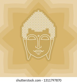 Buddha gold face smile
