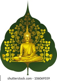  buddha with gold tree