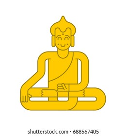 Buddha golden statue. Meditation and enlightenment. magic attraction