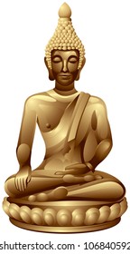 Buddha golden statue vector image