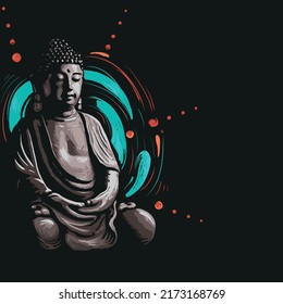 Buddha greetings vector illustration design