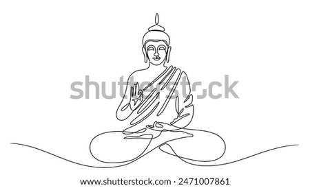 Buddha. Hand drawn one line. Continuous drawing line art Stock photo © 