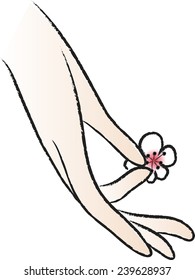 Buddha hand and flower