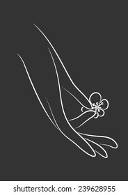 Buddha hand and flower