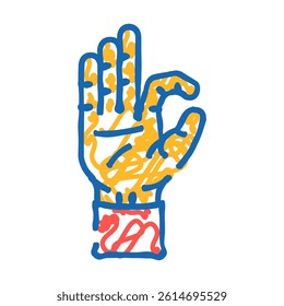 buddha hand gesture mudra doodle icon sketch vector. buddha hand gesture mudra sign. isolated symbol illustration