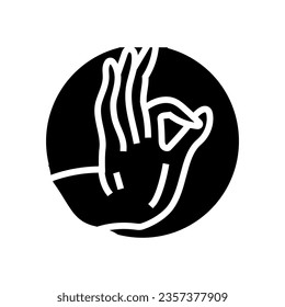 buddha hand gesture mudra glyph icon vector. buddha hand gesture mudra sign. isolated symbol illustration