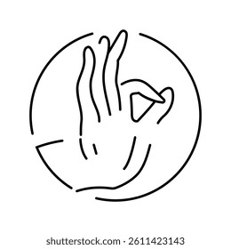 buddha hand gesture mudra line icon vector. buddha hand gesture mudra sign. isolated contour symbol black illustration