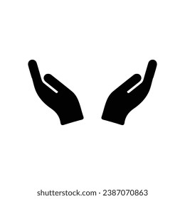 Buddha hand icon. Simple style Buddha religion holiday poster background symbol. brand logo design element. T-shirt printing. Vector for sticker.