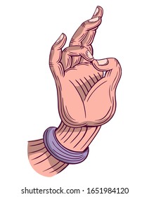 buddha hand meditation gesture vector illustration