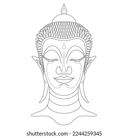 Buddha Head N° 7 Line Drawing