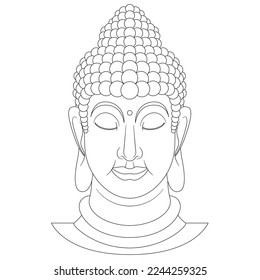Buddha Head N° 9 Line Drawing