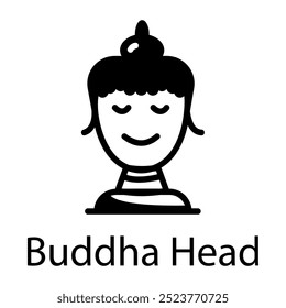 Buddha head doodle style icon 