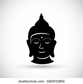Buddha head icon vector