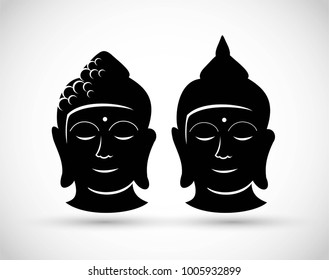 Buddha head icon vector