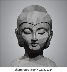 Buddha Head - Low Poly Vector