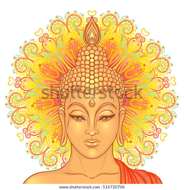 Download Buddha Head Over Ornate Mandala Round Stock Vector ...