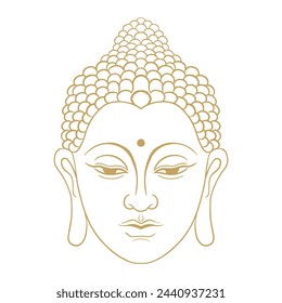 Ilustración de vector de silueta de cabeza de Buda
