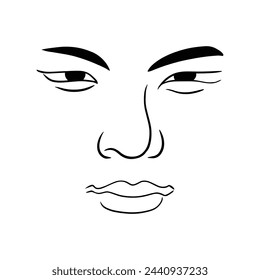 Buddha head silhouette vector illustration