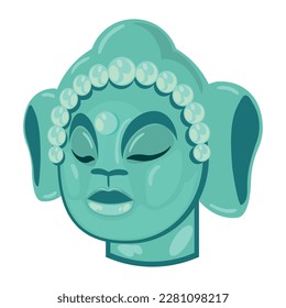 buddha head statue icon isolated