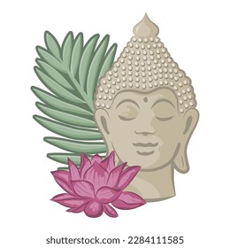 Buddha head, vector graphic design element