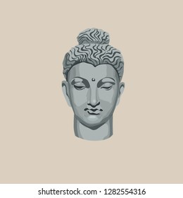 Buddha head. Vector illustration.