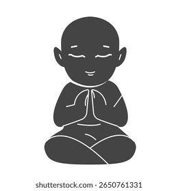 Buddha-Symbol. Schwarze Illustration. Vektorgrafik