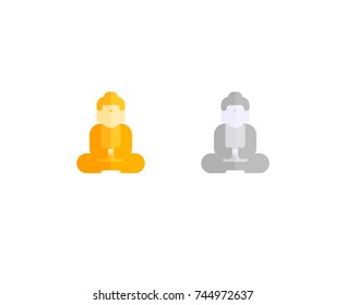 Buddha icon. Flat style. Pixel Perfect. Vector Illustration.