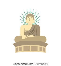 Buddha icon on the white background. Vector illustration.