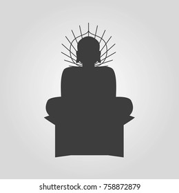 Buddha icon on the white background. Vector illustration.