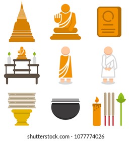 Buddha icon set