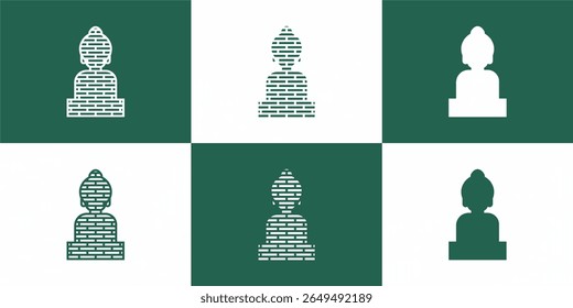 Buddha Icon simple green pack