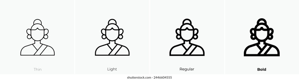 buddha icon. Thin, Light Regular And Bold style design isolated on white background
