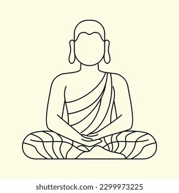 buddha icon vector design illustration line art. eps 10
