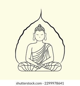 buddha icon vector design illustration line art. eps 10
