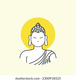 icono de buddha vectorial diseño ilustración línea art. eps 10
