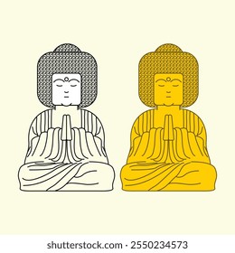 buddha icon vector design illustration line art. eps 10
