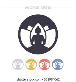 Buddha icon. vector illustration