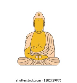 Buddha illustration. Cartoon Thai Buddha illustration vector illustration for web design isolated on white background