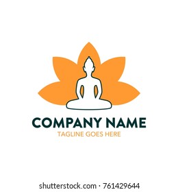 buddha illustration logo. editable. vector