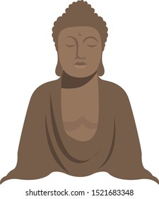 Buddha, illustration, vector on white background.