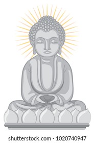 Buddha image on white background illustration Adlı Stok Vektör