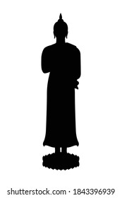 Buddha image silhouette vector, religion concept.