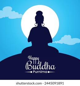 Buddha Jayanti, Buddha Purnima, y Buddha Day, celebración de vesak saludar Vector
