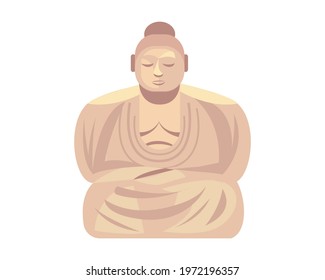 Buddha landmark on white background