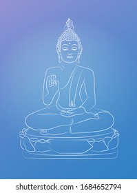 Buddha Line Vector Isolated Illustration