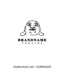 buddha logo cartoon icon design template black modern isolated vector cute