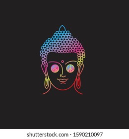 Buddha logo design and face vector art