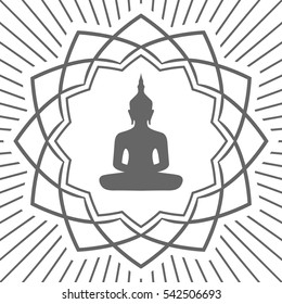 buddha in lotus flower icon