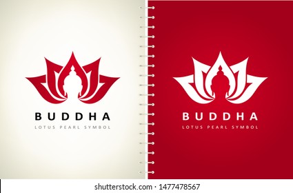 Buddha and lotus flower logo vector design