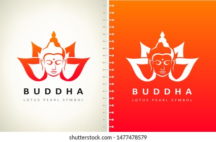 Buddha and lotus flower logo vector design